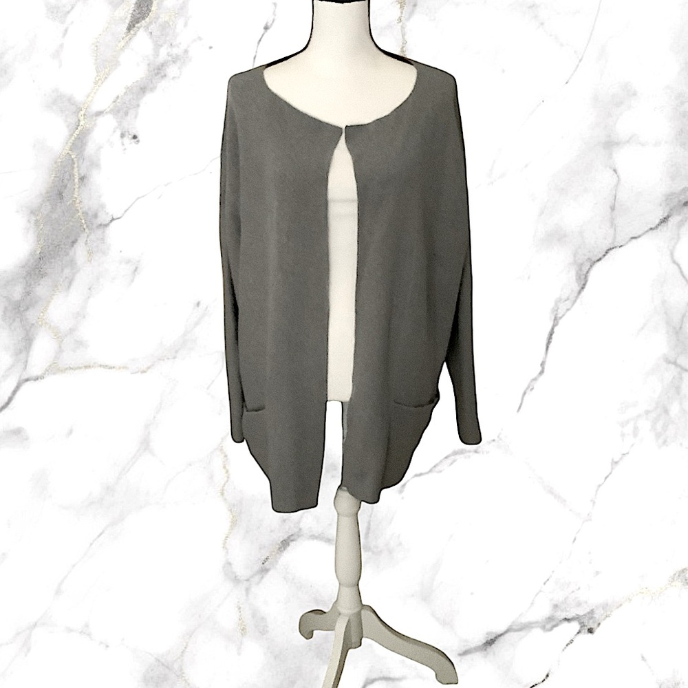 EUC! J.JILL HEATHER GRAY OPEN CARDIGAN